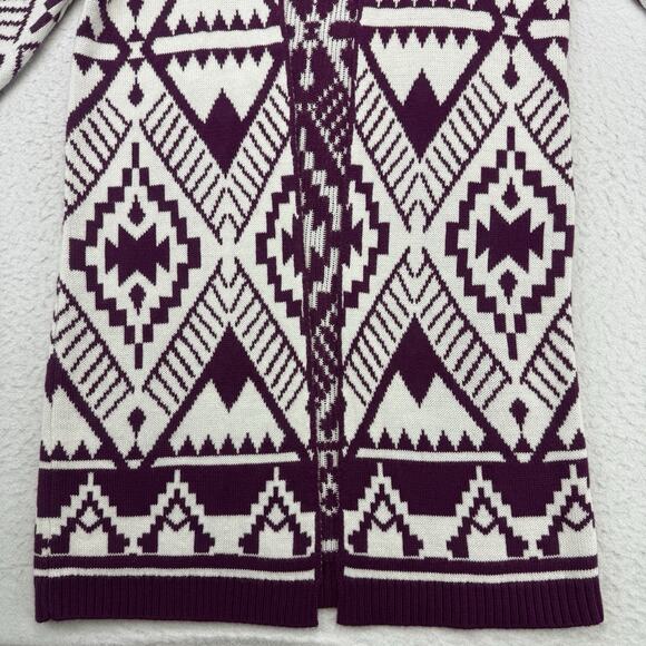Wrangler Retro Sweater Womens Small / Medium Purple White Geometric Aztec Open - Picture 4 of 13